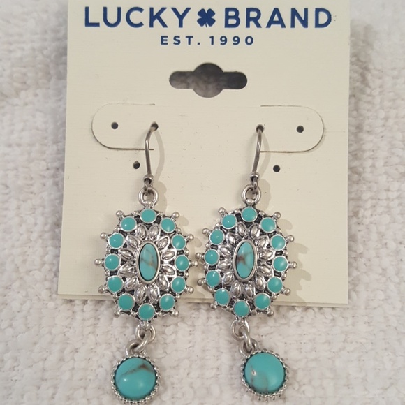 Lucky Brand Jewelry - New Lucky Brand Turquoise Blossom Earrings